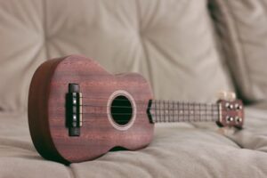 A close up of a Ukelele