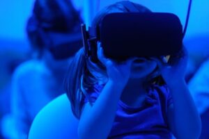 Children learning through new technologies such as virtual reality