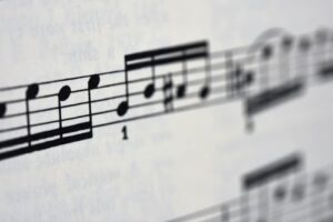 A close up of sheet music