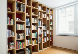 A bookcase full of books