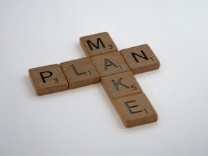 Make a plan spelled out in scrabble pieces